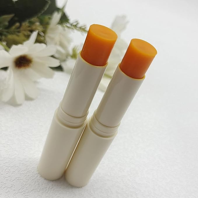 2PC Lip Balm Fade Dark Pigment Whitening Moisturizing Lip Hyaluronic Acid Exfoliating Dead Skin Lightening Lip Care (Orange)-Velvo Beauty