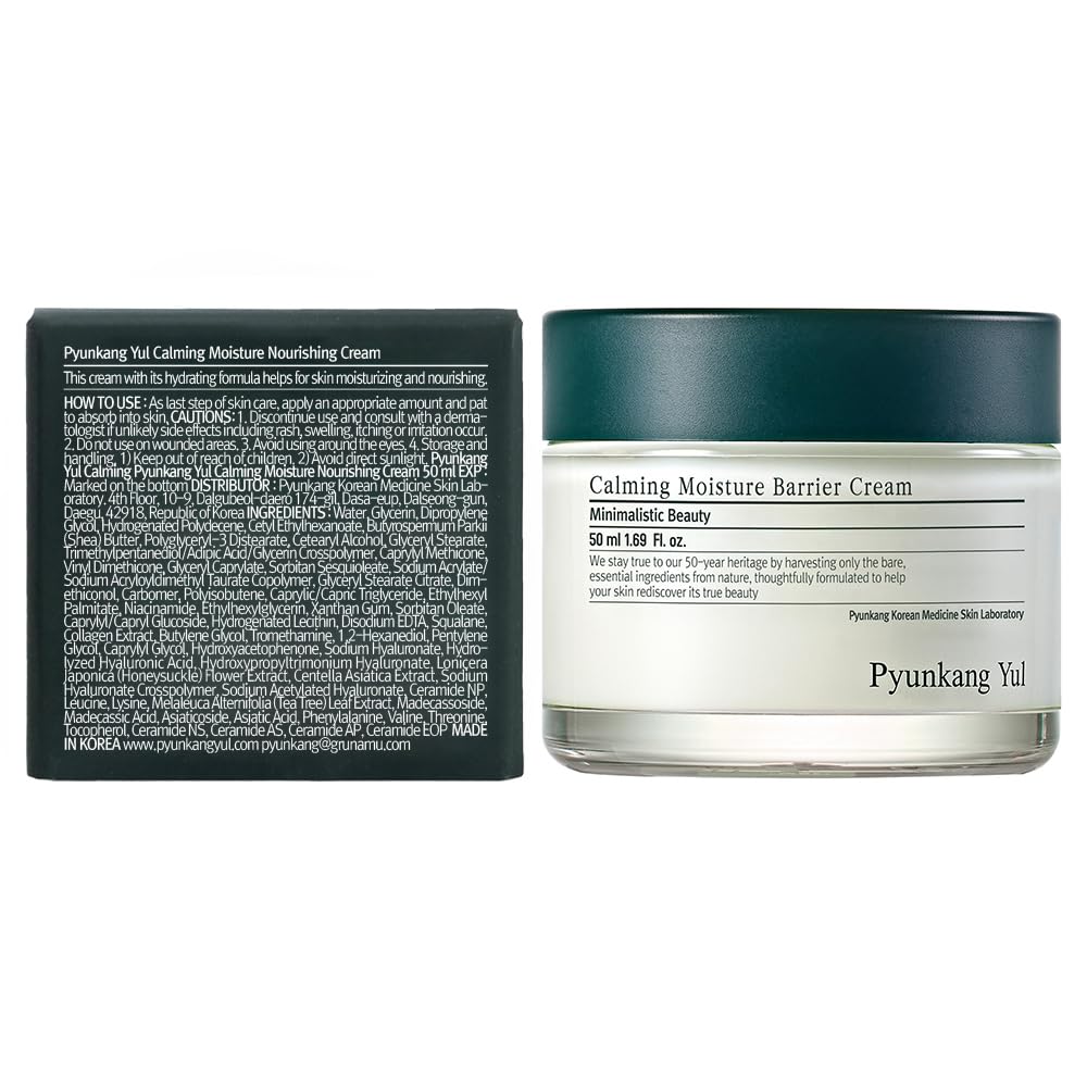 Pyunkang Yul PKY Calming Moisture Nourishing Cream Instantly Soothes Sensitive Skin, Face Moisturizer for Healthy Skin Vitality with Collagen, Vegan, Korean Skincare (1.69 Fl. Oz, 50ml)-Velvo Beauty