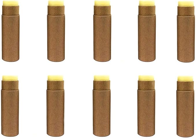 10 Pcs 1oz Cardboard Lip Balm Tubes Kraft Paper Lipstick Tube Empty Lip Gloss Containers Refillable Chapstick Container Round Paper Solid Tube for DIY Cosmetic Samples Lotion Deodorant,Brown-Velvo Beauty
