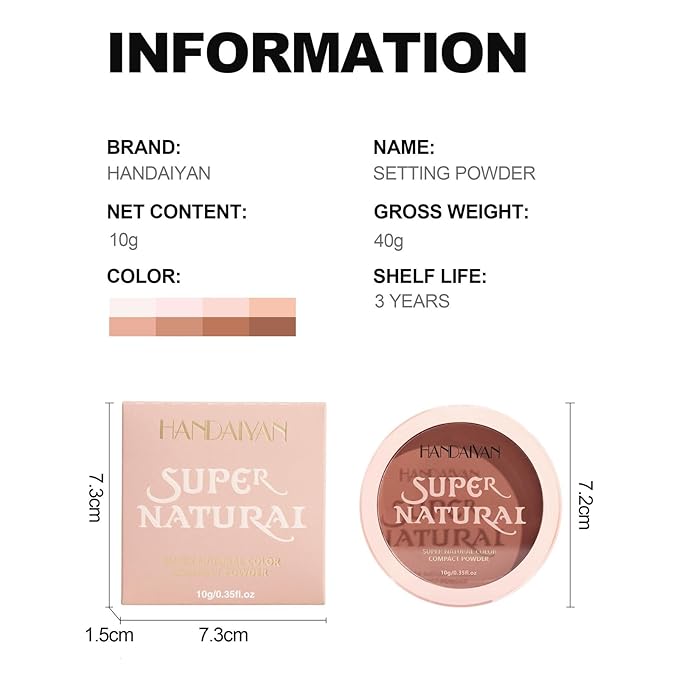 Pressed Face Powder Makeup Mineral Foundation Finishing Powder Pressed Finishing and Setting Powder Loose Setting Powder Makeup #07-Velvo Beauty