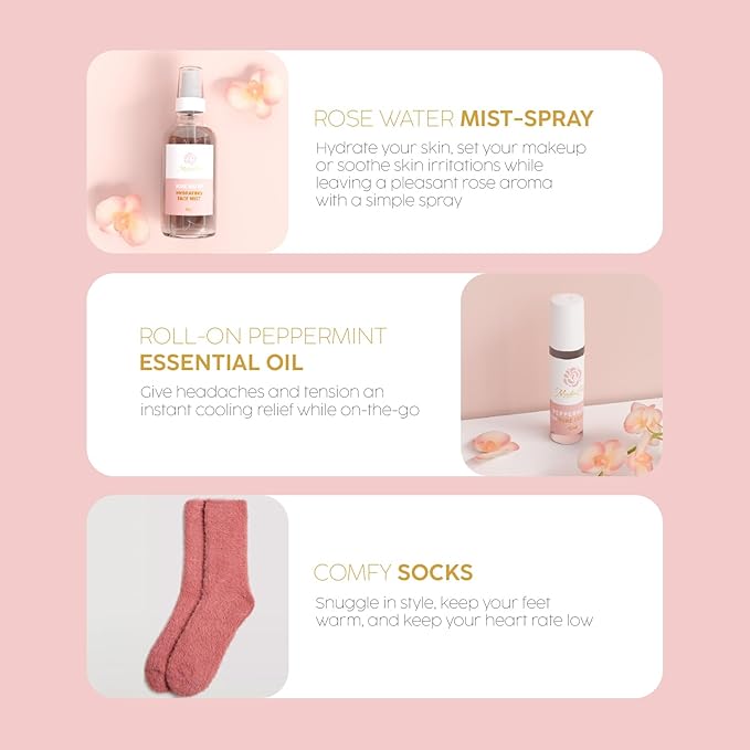 Luxury Spa Gift Basket for Women - Relaxing Self Care Kit with Body Scrub & Cream, Facial Mist, Scented Candle & More - Perfect Birthday Gift For Women - Box Set of 9 Pcs-Velvo Beauty