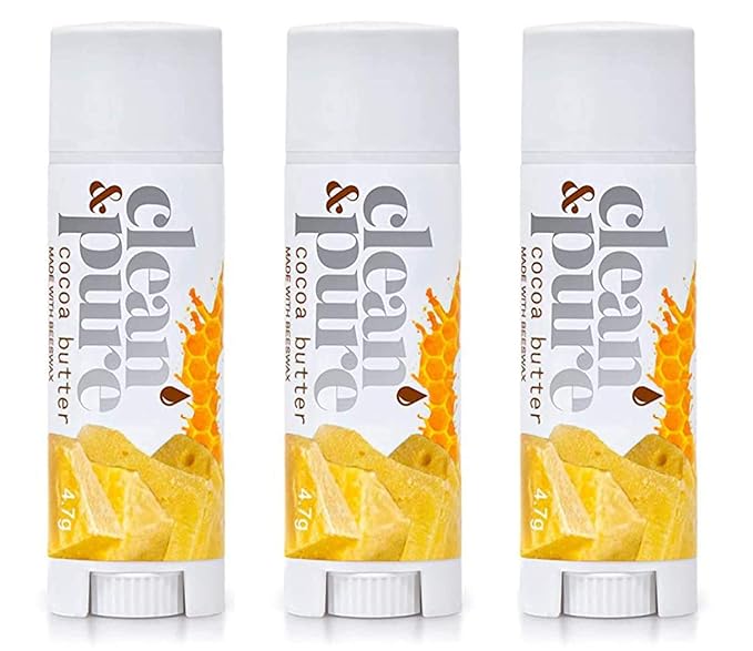 Lip Balm 3-Pack (Cocoa Butter) | Lip Care Set With 100% All Natural Beeswax and Vitamin E Oil | Flavored Lip Balm for Dry, Chapped Lips | Made in Australia-Velvo Beauty