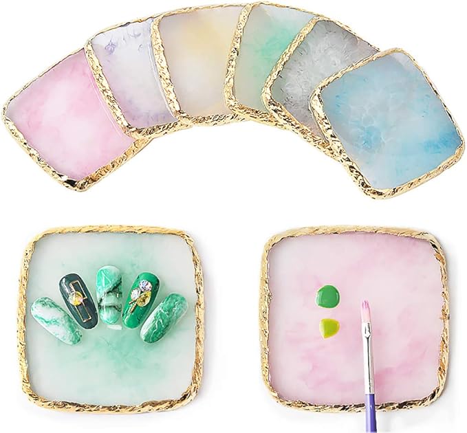1 Pcs Resin Nail Art Palette Nail Art Cosmetic Mixing Palette Color Mixing Pigment Plate Polish Holder Drawing Color Palette-Velvo Beauty