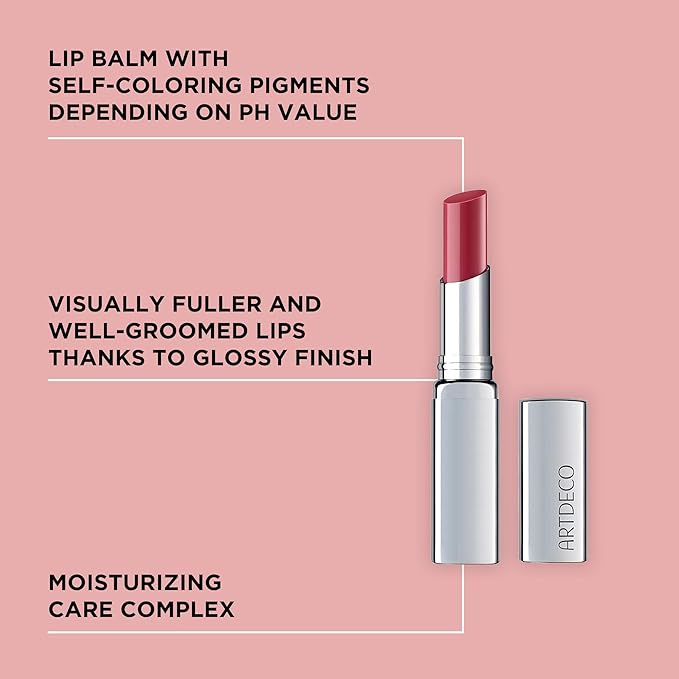 ARTDECO Color Booster Lip Balm in rose - nourishing lip balm with color-adapting pigments - lip plumper with spearmint flavor - prevents dryness & chapping - lip care with kernel oil - 0.1 Oz-Velvo Beauty
