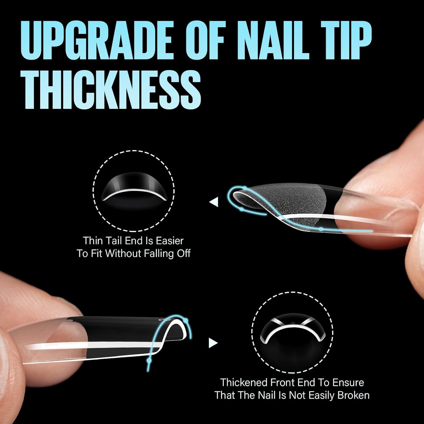 TOMICCA Medium Square Nail Tips, 504Pcs Half Matte Press on Full Cover Acrylic Nails, 12 Sizes Pre-Shape Soft Acrylic Fake Nail Tips for Nail Extension Art Home DIY Nail Salon-Velvo Beauty