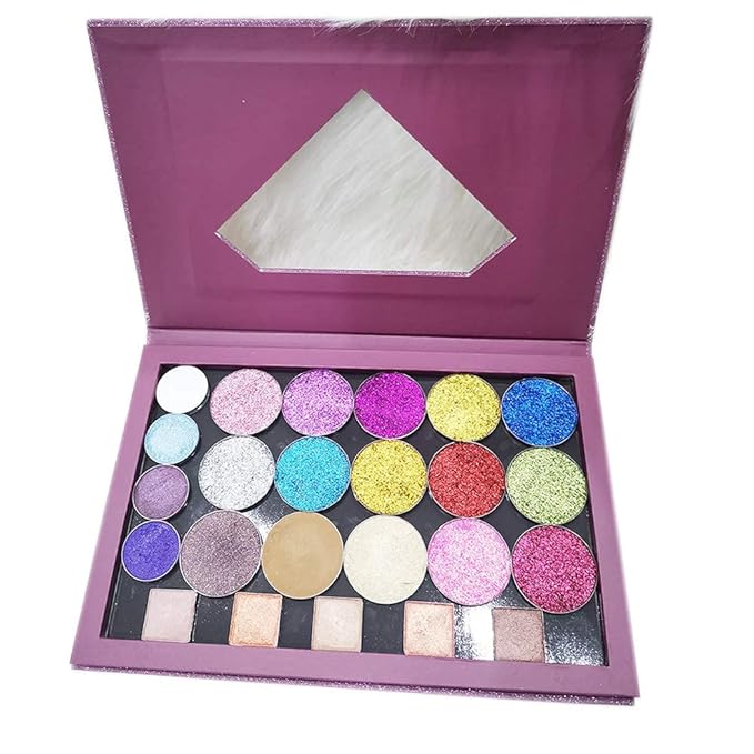 Large-Sized Empty Magnetic Makeup Palette with Diamond-Shaped Transparent Window-Velvo Beauty
