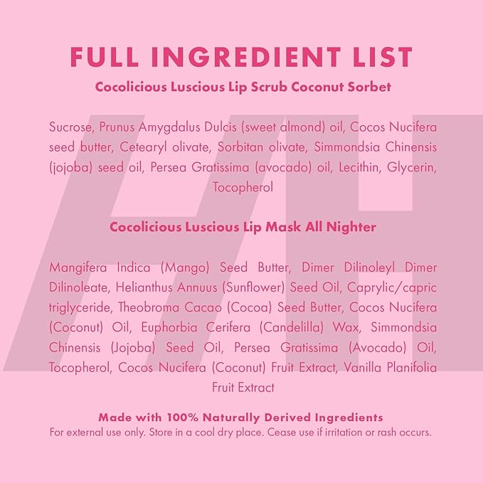 Handmade Heroes 100% Natural Coconut Lip Exfoliator & Lip Mask Gift Set - Gentle Exfoliant Sugar Lip Polish & Moisturizer for Chapped & Dry Lips-Velvo Beauty