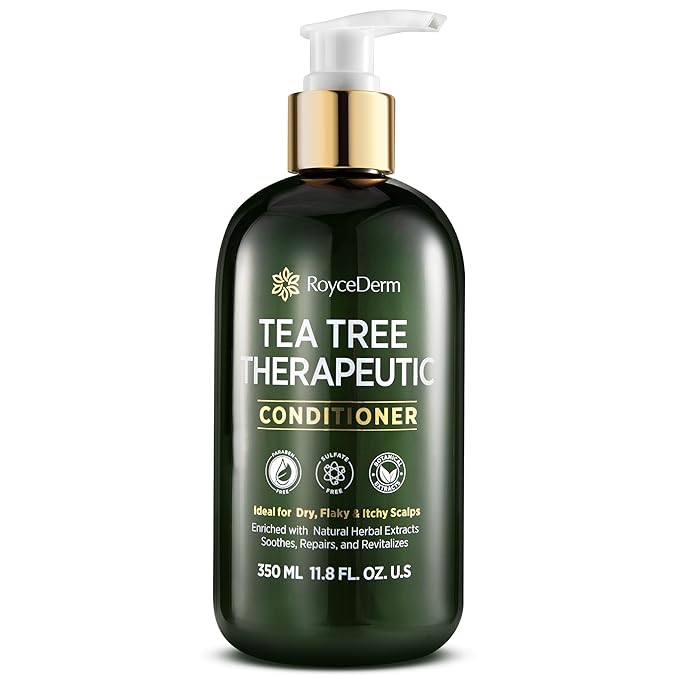 RoyceDerm Tea Tree Conditioner: Hydrating & Soothing Botanical Formula with Tea Tree, Aloe, Camellia Seed Oil, Paraben & Sulfate Free-Velvo Beauty