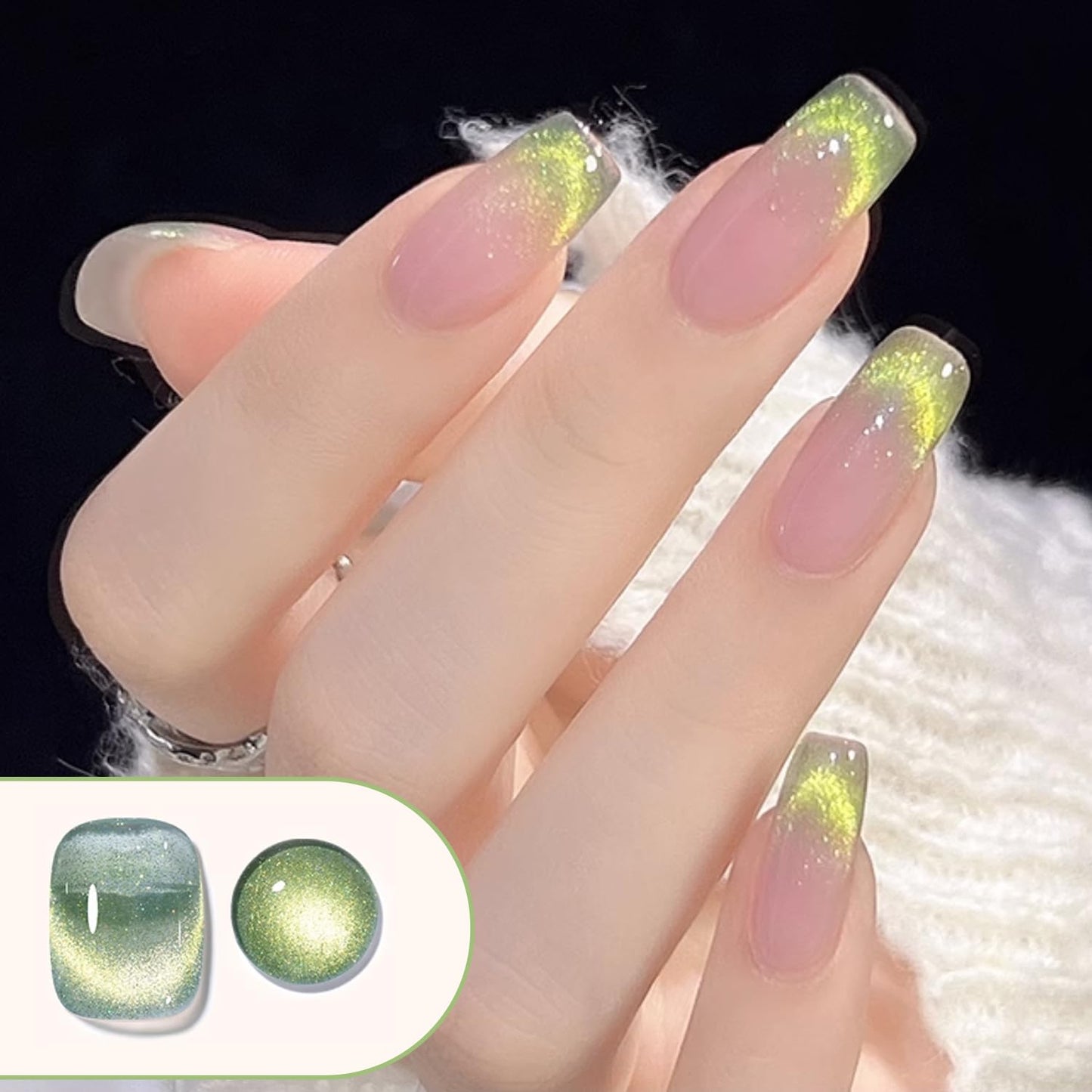 Double Rhythm 6 Colors Cat Eye Gel Polish Set Shimmer Glitter with Magnet Holographic Reflective Magnetic UV Nail Art Kit (6-Kit 23)-Velvo Beauty