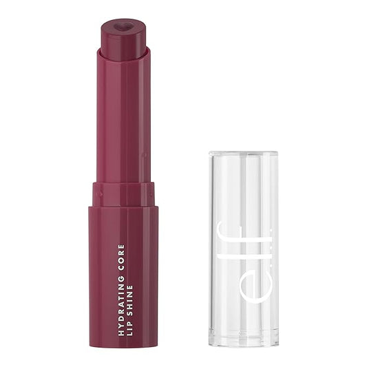 e.l.f. Hydrating Core Lip Shine, Conditioning & Nourishing Lip Balm, Sheer Color Tinted Lip Moisturizer, Delightful, 0.09 Oz-Velvo Beauty