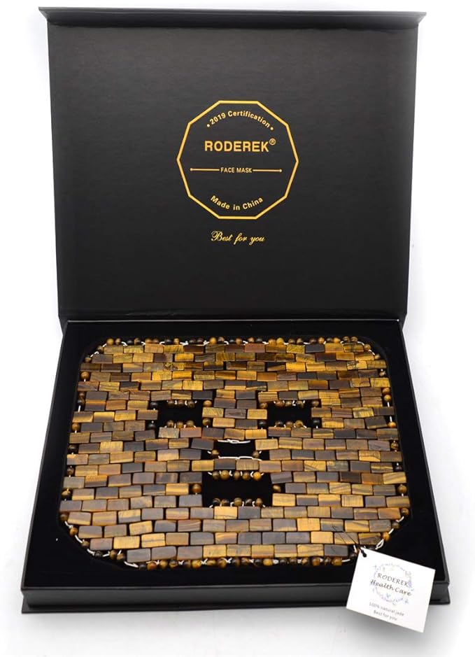 Jade Ice Sleeping Mask, Jade Mask for Relieving Face & Eye Puffiness Migraine, Anti Wrinkle Mask Therapy, Yoga Meditation Tools (Tiger's eye Jade)-Velvo Beauty