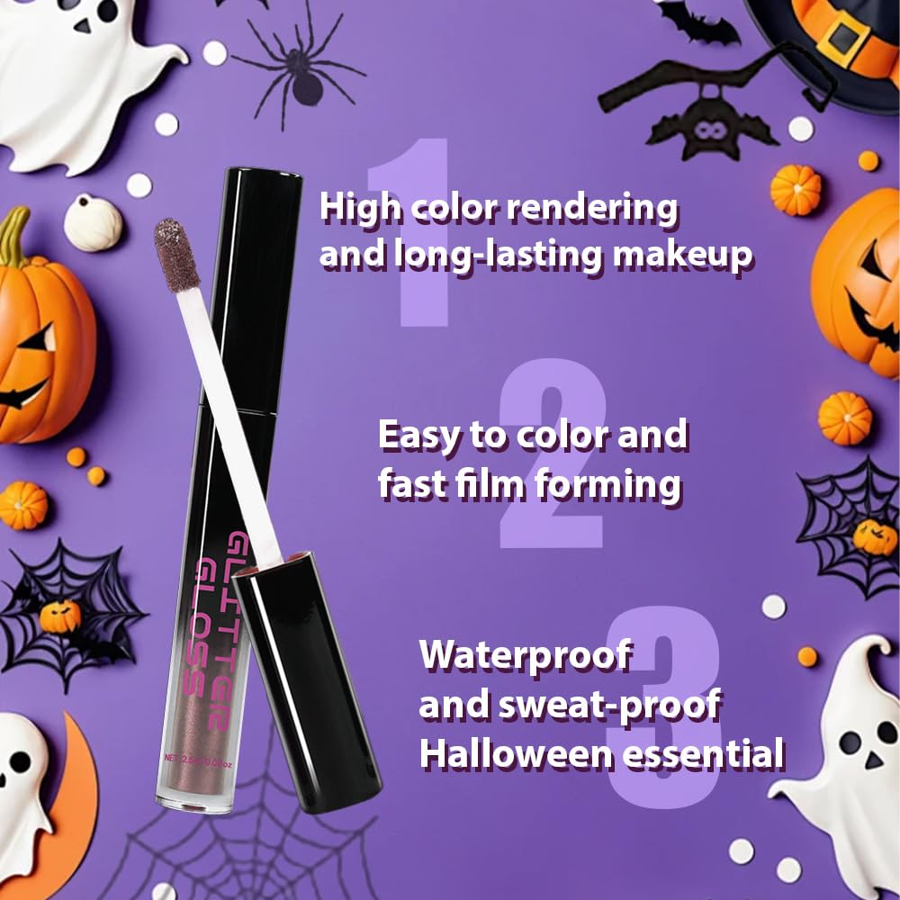 Taupe Metallic Lipstick for Women,Glitter Sparkling Liquid Lipstick,Long Lasting Waterproof Lightweight Comfortable Non-Drying Bold Dark Lip Gloss for Gothic Stage Makeup,Cruelty Free-Velvo Beauty