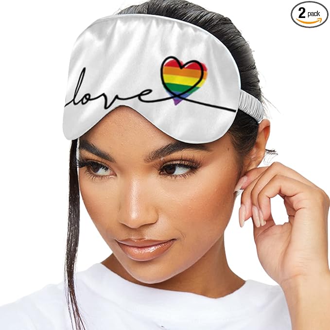 SMUG Satin Sleep Mask & Eye Mask | Travel Sleep Masks for Women & Men | Soft Sleeping Eye Mask to Nourish Skin & Reduce Dark Circles | Eye Sleep Mask Shades to Block Out Light | Pride Love-Velvo Beauty