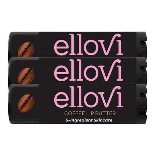 Natural Lip Butter Lip Balm - Coffee - Pure Enough to Eat - Made With Just 6 Vegan Ingredients - 100% Natural & Organic Moisturizing Lip Care for All Day Hydration (3-Pack)-Velvo Beauty
