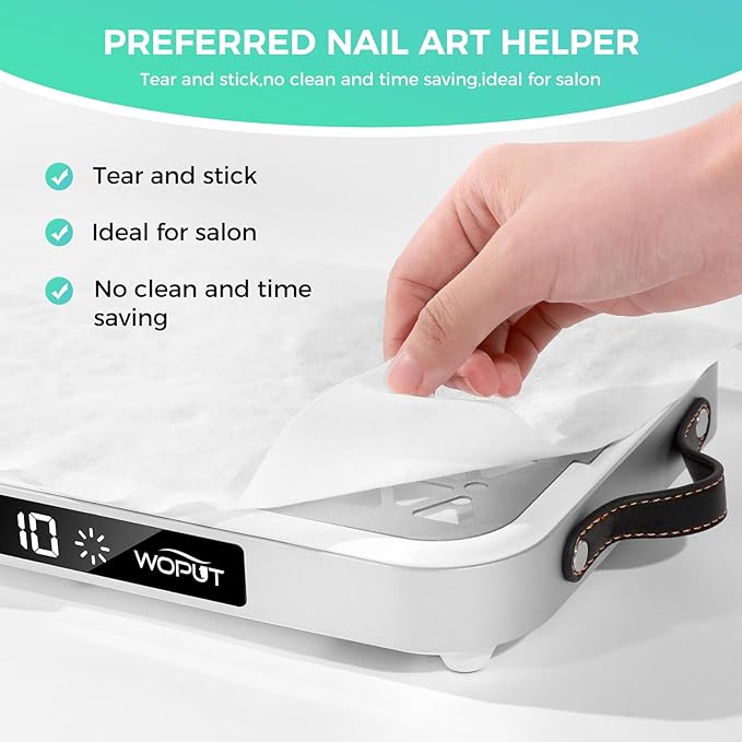 Professional Nail Dust Collector, 1600PA Portable, 10 Speeds, Disposable Filter Papers (30 Pcs), Matte White, Modern, Lightweight, Nail Vacuum for Home & Salon-White-Velvo Beauty