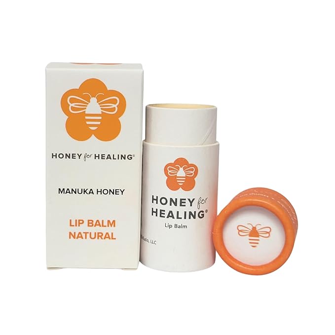 Lip Balm Moisturizer with Manuka Honey 15+ UMF, Coconut Oil, and Castor Oil For Chapped, Cracked, Dry Lips | Protects, Smoothes, and Nourishes your Lips | 0.25 oz / 7 gr. (Natural)-Velvo Beauty