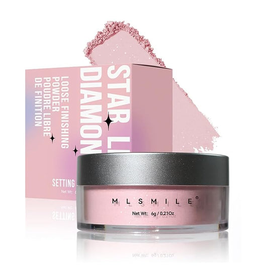 Oil Control Loose Powder Makeup Pink Translucent Setting Powder Shimmer Long Lasting Lightweight Polvo Traslucido Maquillaje Para Mujer Face Powder Makeup - 02 Pink Shimmer-Velvo Beauty
