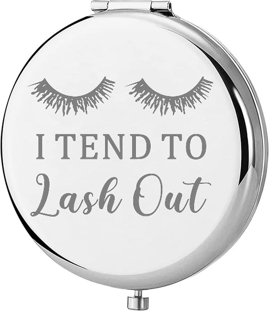 TGBJE Eye Lash Pocket Mirror Lashes Girl Gift I TEND to Lash Out Compact Mirror for Women Girls Beautician Gift (lash out mirror)-Velvo Beauty