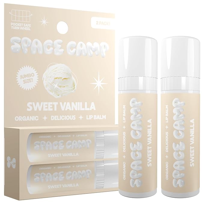 Wellness Jumbo Lip Balm - Sweet Vanilla Organic Flavored Balm (2 Pack)-Velvo Beauty