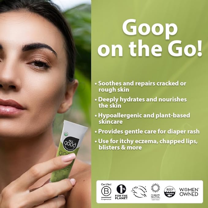 All Good Goop on the Go - Chafing Cream, Dry Skin Salve, Cracking Lip Moisturizer - Soothes, Hydrates & Calms - Travel Size Recovery Balm 1oz-Velvo Beauty