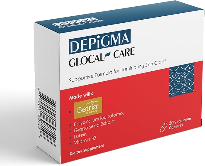 GlocalCare Depigma Support Reduction of Hyperpigmentation, Melasma & Dark Spots with Glutathione, Polypodium Leucotomos, Grape Seed & Marigold Extract-Velvo Beauty