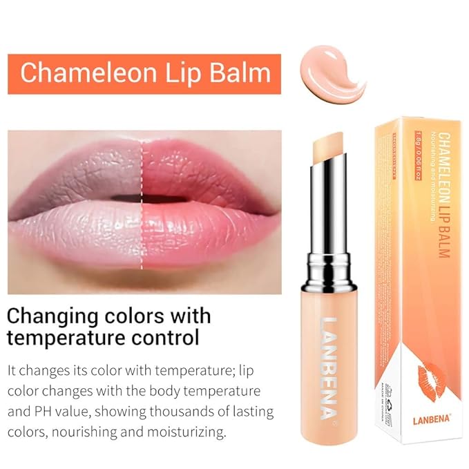 LANBENA Chameleon Lip Balm Nourishing Moisturizing Lip Care Daily Use Natural Extract Beauty Makeup Lipstick-Velvo Beauty