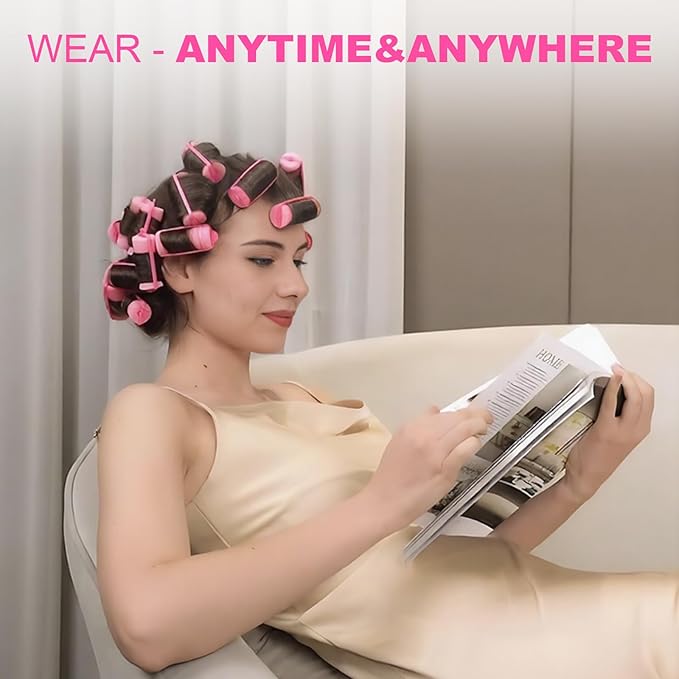 60 Pieces Foam Sponge Hair Rollers - Soft Sleeping Hair Curlers for Hair Styling (0.59inch, Pink)-Velvo Beauty