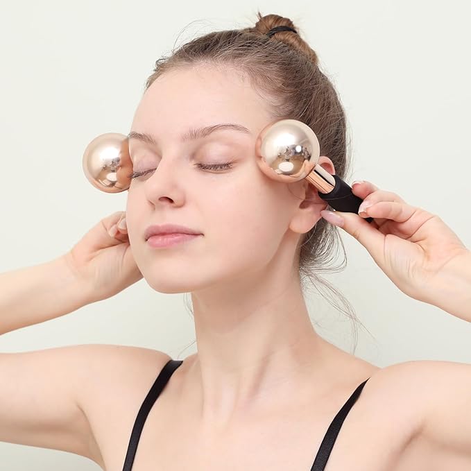 Ice Globes for Face & Eyes, Unbreakable Stainless Steel Cryo Sticks for Beauty Routines, Facials Cold Roller Colling Globes for Puffiness, Wrinkles, Dark Circles, Headaches-Velvo Beauty