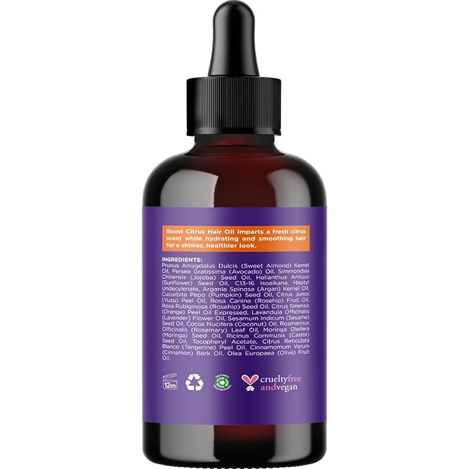 Volumizing Rosemary Hair Oil Serum - Moisturizing Scalp and Hair Oil for Men & Women Infused with Amla Black Castor Pumpkin Argan & Jojoba - Lightweight Hydrating Vegan & Color Safe (Citrus Scent)-Velvo Beauty