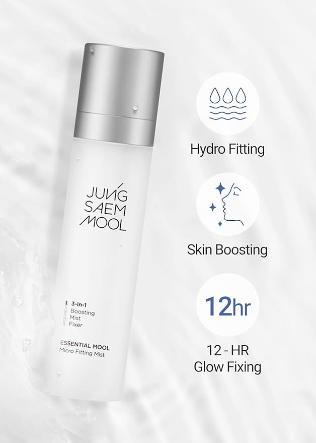 JUNG SAEM MOOL Essential Mool Micro Fitting Face Mist 4.06 Fl Oz, Ultra-Fine Hydrating Makeup Setting Spray with Thermal Spring Water, Long-Lasting Fixing Power Dewy Glow Primer, Korean Face Mist-Velvo Beauty