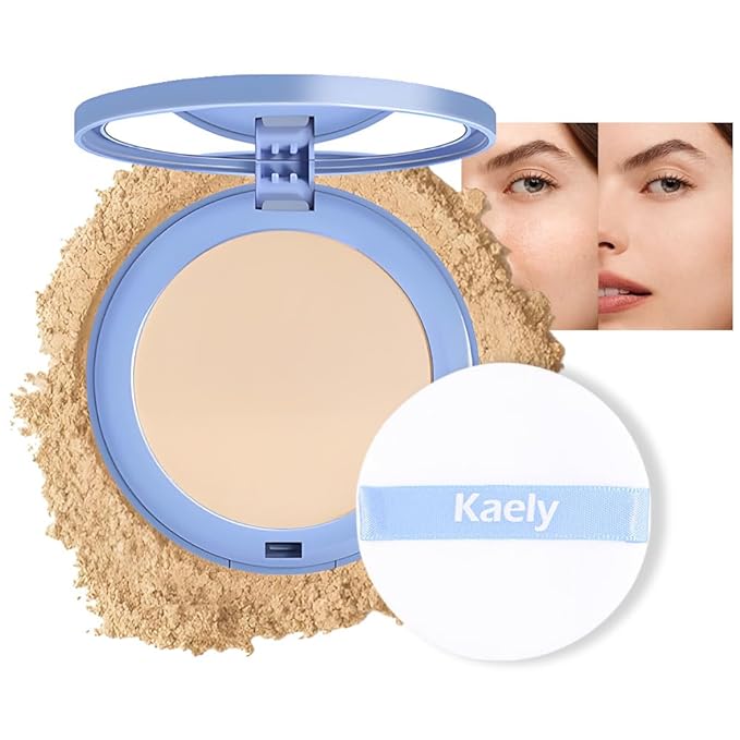 evpct Kaely Oil Control Pressed Face Powder, Get Smooth Flawless Fine Lines and Lightweight Finishing Foundation, Control Shine Long Lasting Waterproof Face Setting Powder Cosmetic, 01 Classic Ivory-Velvo Beauty