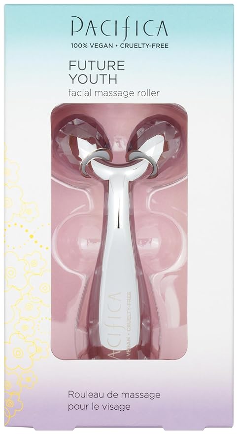 Pacifica Future Youth Stainless Steel Face Roller – Cooling Dual Gua Sha Facial Massager for Sculpting, Contouring & De-Puffing – Anti-Aging Skin Care Tool for Wrinkles & Fine Lines Lymphatic Drainage-Velvo Beauty