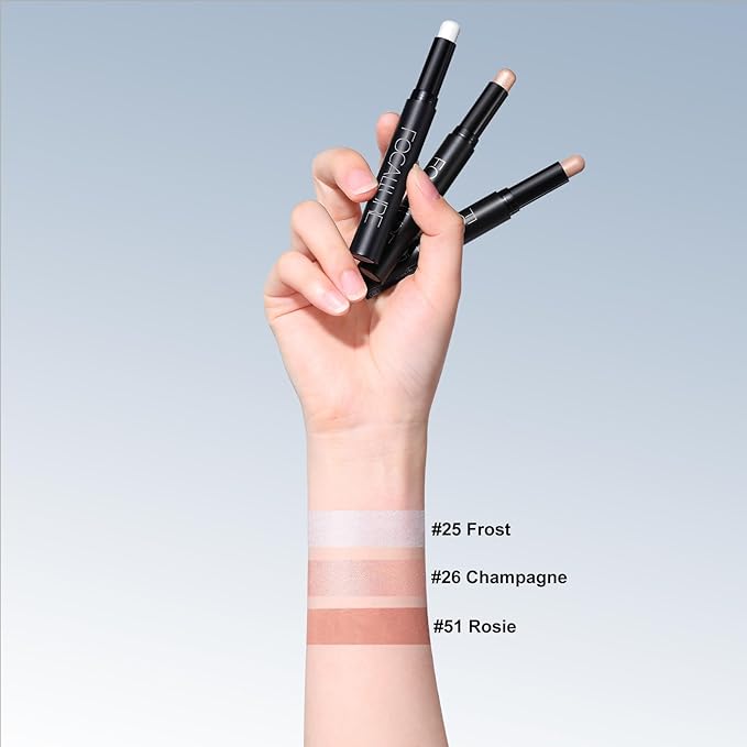 FOCALLURE 3PCS Cream Eyeshadow Stick Sets,Matte and Shimmer Eye Brightener, High Pigmented Crease-proof Pencil,Long Lasting Eye Shadow Highlighter Makeup,Starlight Pink-Velvo Beauty