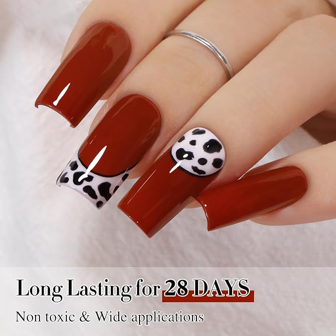 Double Rhythm Translucent Gel Polish Sheer Neutral Natural Light Milky Same Color Same Bottle 15ML Jelly UV Polish Nail Art DIY at Home (Brick Red-A1488)-Velvo Beauty