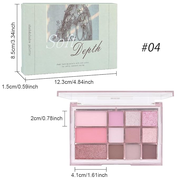 12 Colors Nude Brown Pink Matte Shimmer Eyeshadow Palette for Eye Makeup,High Pigmented Tan Purple Eye Shadow Primers Powder Palet de sombras de ojos-Velvo Beauty