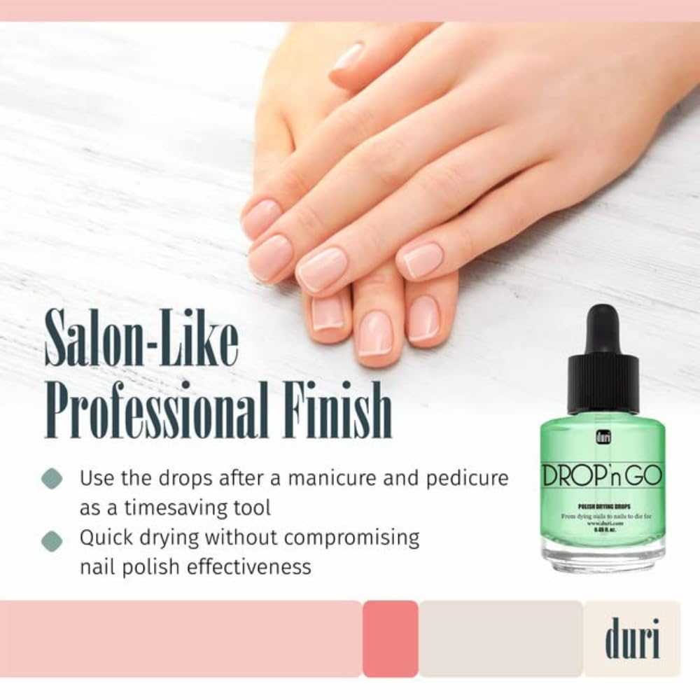 duri Drop'n Go Quick Dry Nail Drops - Fast Drying Drops for Long Lasting Nail Polish 0.45 fl. oz. (Pack of 1)-Velvo Beauty
