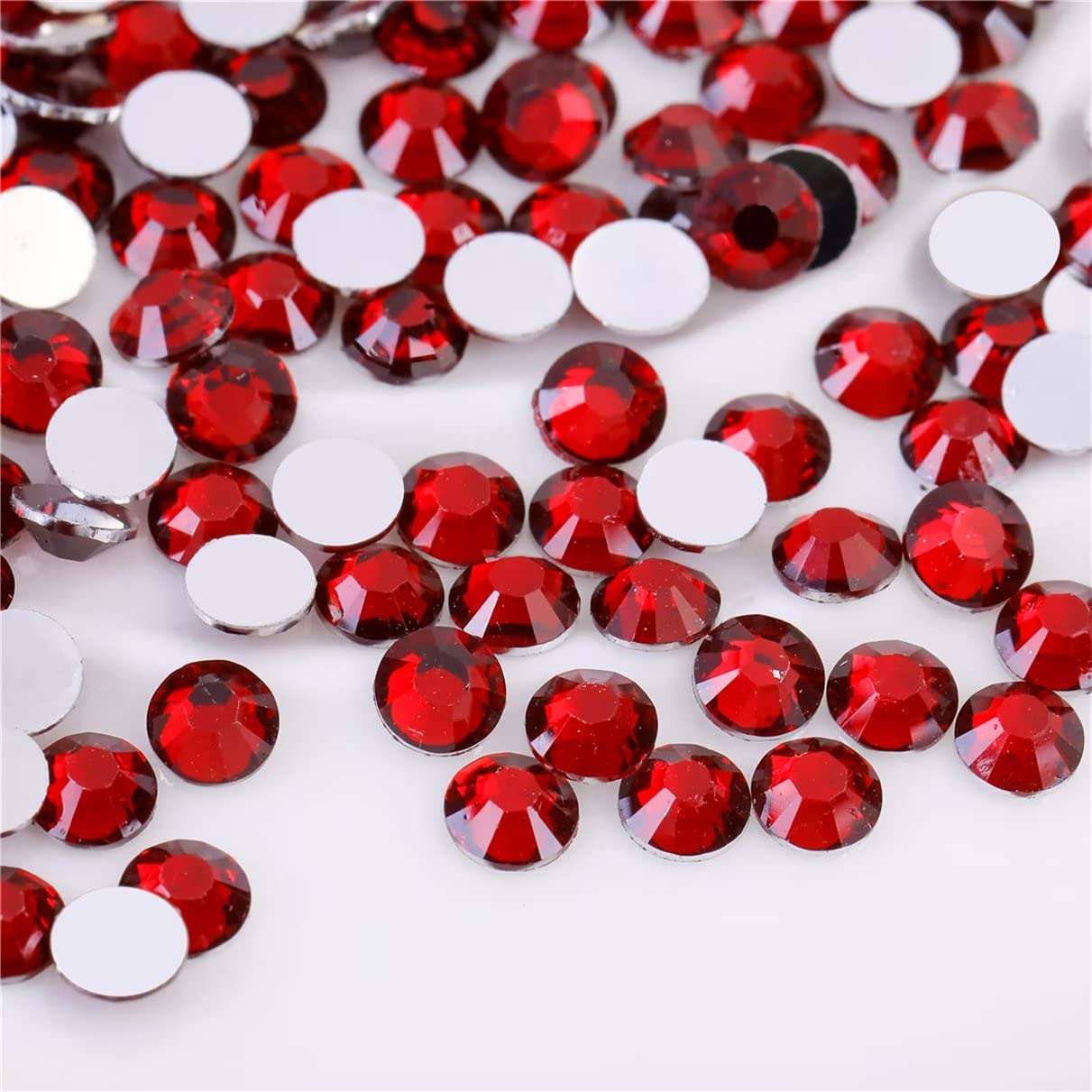 3000 Pieces SS6 2mm Flatback Rhinestones Clear Glass Round Gems Crystals for Nail Art DIY Crafts Clothes Shoes Bags （Dark Red）-Velvo Beauty