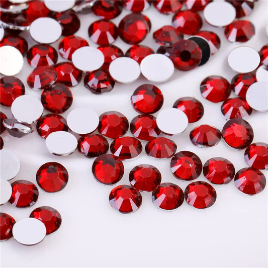 3000 Pieces SS6 2mm Flatback Rhinestones Clear Glass Round Gems Crystals for Nail Art DIY Crafts Clothes Shoes Bags （Dark Red）-Velvo Beauty