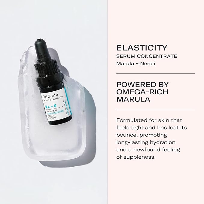 Odacité Anti Aging Serum Concentrate with Marula + Neroli, Elasticity Glow Recipe - Facial Oil for Hydration, Skin Texture & Visibly Smoother and More Supple Skin, 0.17 fl. oz-Velvo Beauty
