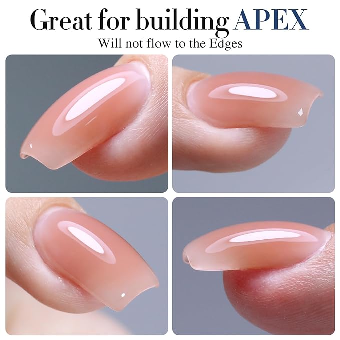 Double Rhythm 0.52Oz Nail Strengthener Rubber Gel Polish Builder in a Bottle for Nail Thickening Extension Hard Structure Glue (Extension Pale Nude)-Velvo Beauty