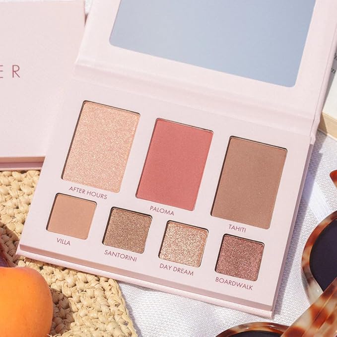 Wander Beauty Getaway Eye & Face Palette - Island Hop (Medium/Dark) - Full Face Makeup Palette Enriched With Vitamin E - For Day & Night Looks - 4 Shadows, Highlighter, Blush, and Bronzer - 0.34 fl oz-Velvo Beauty