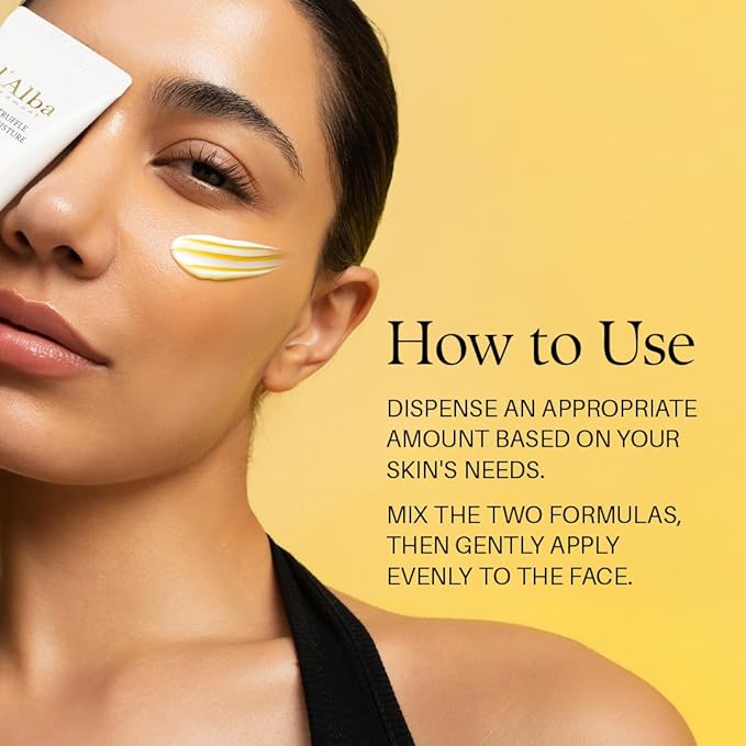 d'alba Piedmont White Truffle Double Moisture Cream, 2-in-1 Face Moisturizer, Vegan Skincare, Vegan Collegen, Skin Firming and Tightening, Dual Formula in ONE tube, Korean Skin Care (2.02 oz)-Velvo Beauty