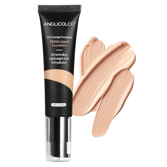Matte Oil Control Concealer Foundation Flawless Soft Long Lasting Foundation Makeup,Waterproof Full Coverage Face Makeup Strong Concealer Foundation for Oily Acne Skin (#103 Warm Peach)-Velvo Beauty