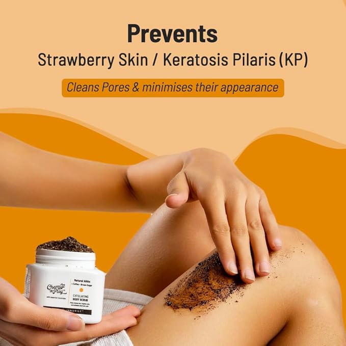 Exfoliating Body Scrub For Removing Tan & Dead Skin Cells | Rough & Bumpy Skin, Tanned & Pigmented Skin | For Smooth, Soft & Bright Skin | Natural AHAs | Coffee 2.6 fl oz.-Velvo Beauty