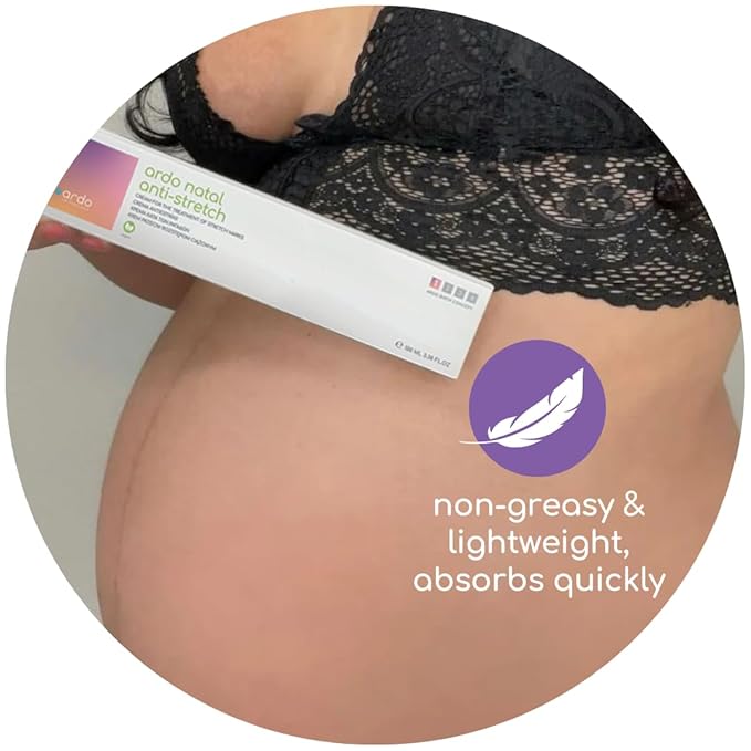 ARDO Anti-Stretch Mark Cream, Swiss Formula. Helps Prevent & Reduce Stretch Marks During Pregnancy & After Birth, Cruelty-Free, Vegan & Fragrance Free, Made in Europe, (100ml/3.4 fl.oz)-Velvo Beauty