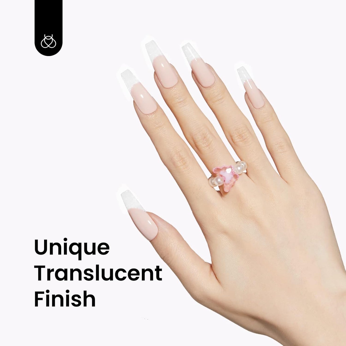 Beetles White Gel Nail Polish-15 ml Shimmer Glitter Milky White Gel Nail Polish Soak Off UV/LED Lamp Nail Art Manicure Salon DIY for French Nail Home Gift for Women Girls-Velvo Beauty