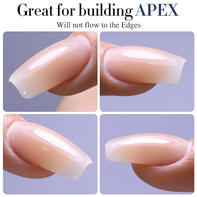 Double Rhythm Clear Gel Nail Polish 15ml Nail Strengthener in a Bottle Nail Extension Hard Gel Soak Off Long Lasting UV Gel (Pastel Nude 8 in 1-8)-Velvo Beauty