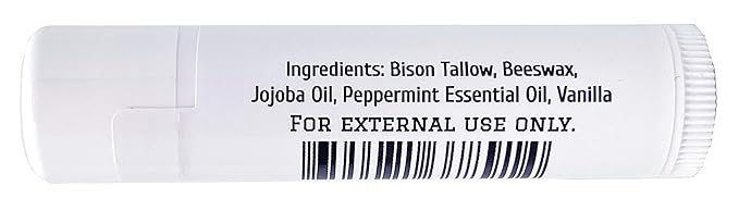 Tallow Balm – Bison Tallow Lip Balm Set of 2 – Moisturizing and Natural Lip Balm for Chapped Lips Vanilla Peppermint Lip Balm-Velvo Beauty