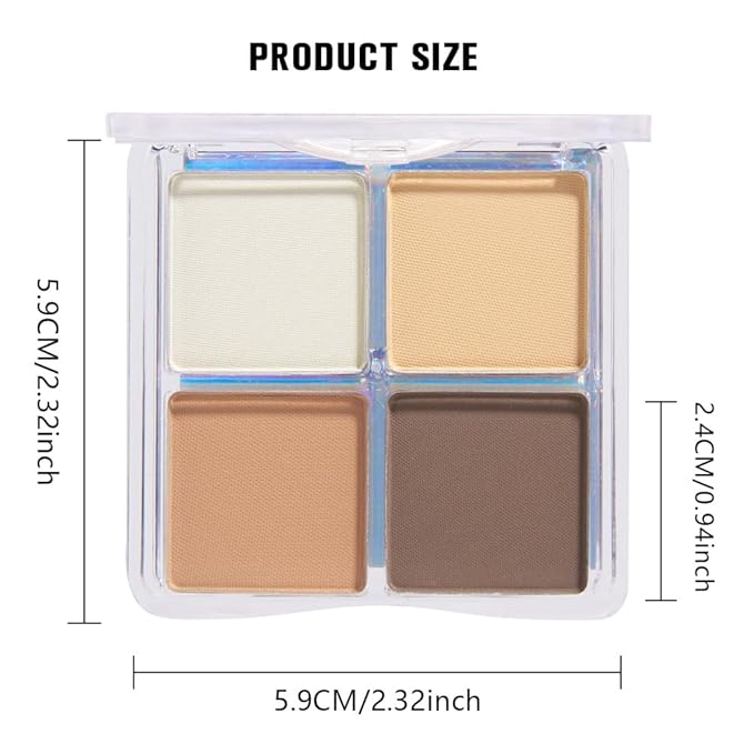 evpct Matte Smoky Nude Eyeshadow Quad Palette, Ivory White Nuetral Dark Ndue Brown Matte Smoky High Pigmented Primer Mini Eye Shadow Palette Makeup for Women, Smudge Proof Vegan Eye Shadows Nudes-Velvo Beauty