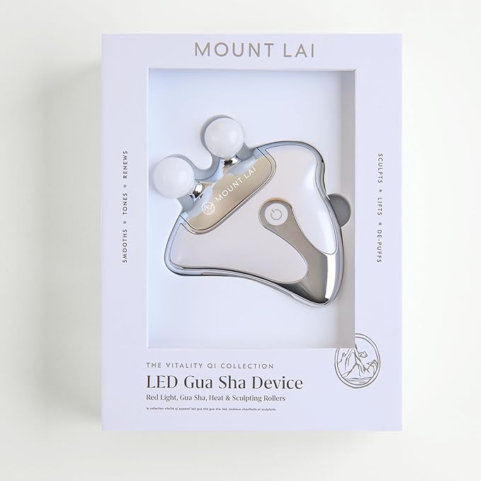 Mount Lai Vitality Qi LED Gua Sha Device, LED Light Therapy for Face, Gua Sha Facial Tools for Firming, Lifting, Sculpting, Anti-Aging, Tension-Melting, Face Lift Device Heat Therapy and Rejuvenation-Velvo Beauty